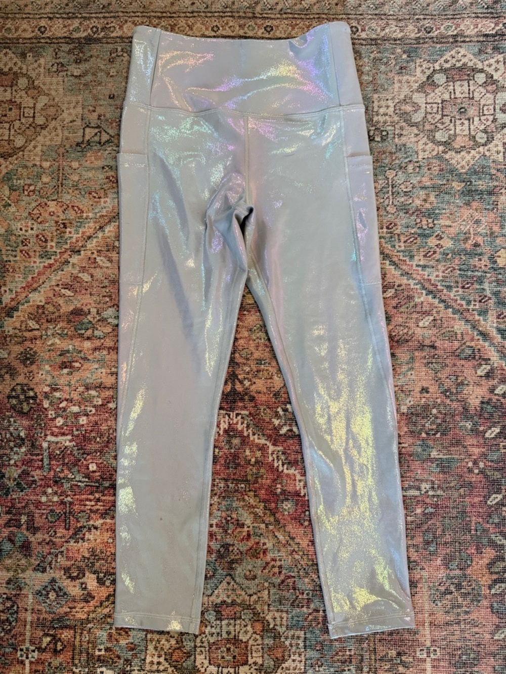 ZYIA Active Like New Leggings in Metallic Iridescent Size 6/8 Medium - Picture 2 of 4